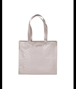 Shopper in TNT laminato metallizzata, manici lunghi e soffietto Handle