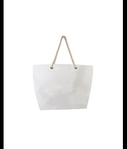 Borsa mare in poliestere con soffietto alla base e chiusura a zip