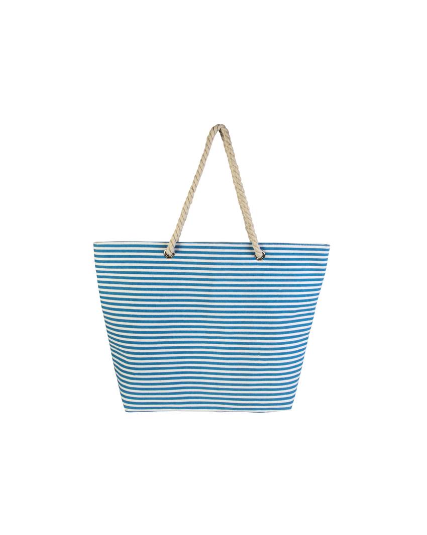 Borsa mare in poliestere con soffietto alla base e chiusura a zip