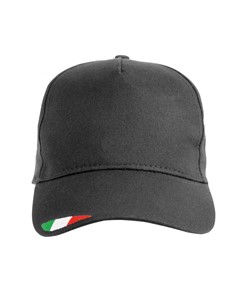Cappellino in cotone, 5 pannelli con ricamo tricolore Cappellino in cotone, 5 pannelli con ricamo tricolore