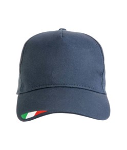 Cappellino in cotone, 5 pannelli con ricamo tricolore Cappellino in cotone, 5 pannelli con ricamo tricolore