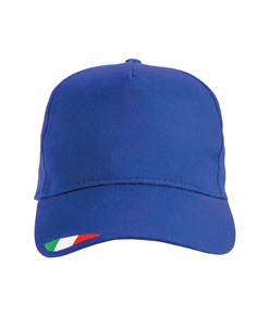Cappellino in cotone, 5 pannelli con ricamo tricolore Cappellino in cotone, 5 pannelli con ricamo tricolore