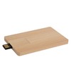 Chiavetta USB 4GB a forma di tessera in legno.