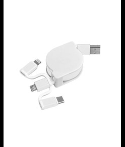 Cavo alimentazione USB-type C/lighting/microUSB retrattile