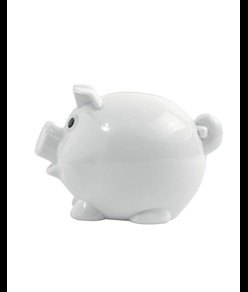 Salvadanaio in plastica a forma di porcellino riutilizzabile con tappo