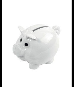 Salvadanaio in plastica a forma di porcellino riutilizzabile con tappo