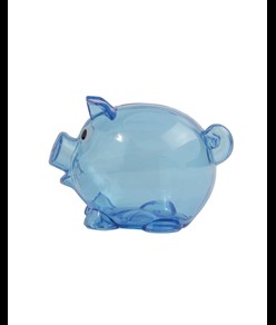 Salvadanaio in plastica a forma di porcellino riutilizzabile con tappo