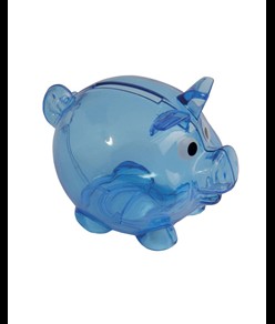 Salvadanaio in plastica a forma di porcellino riutilizzabile con tappo