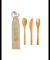 Set posate in bamboo, bustina in cotone