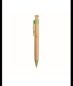 Penna a scatto in bamboo, paglia di grano (50%) e PP (50%)