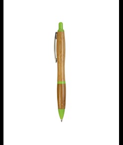 Penna a scatto in bambù con clip in metallo