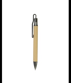 Penna a scatto  in carta riciclata con dettagli  in  plastica