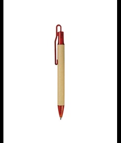 Penna a scatto  in carta riciclata con dettagli  in  plastica