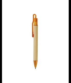 Penna a scatto  in carta riciclata con dettagli  in  plastica