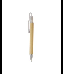 Penna a scatto  in carta riciclata con dettagli  in  plastica
