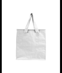 Borsa frigo in PP laminato 120 g/m2 , manici colorati, chisura zip