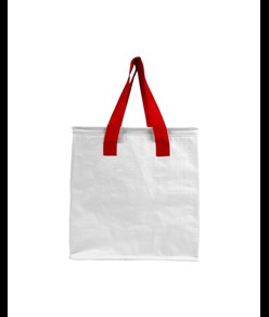 Borsa frigo in PP laminato 120 g/m2 , manici colorati, chisura zip