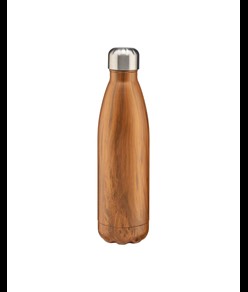 Thermos in acciaio inossidabile capacità 500 ml con doppia parete isolante. Effetto legno