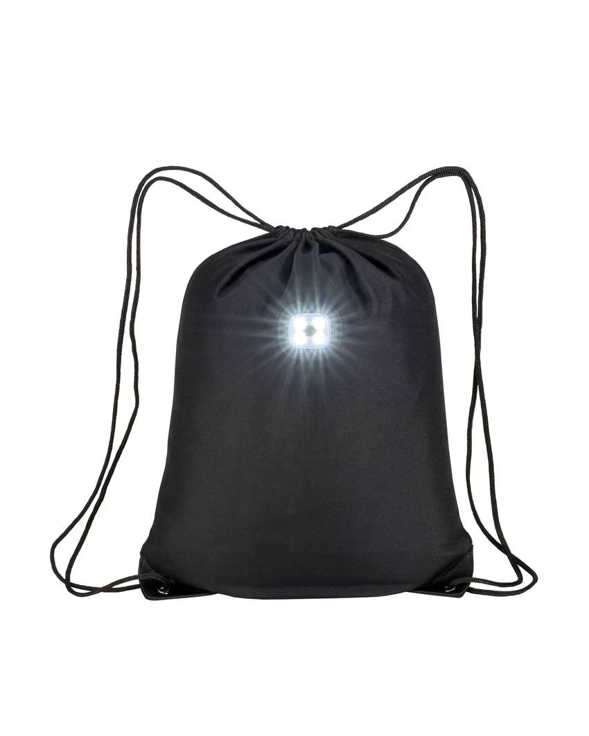 Zainetto in poliestere 300T con luce LED COB, angoli rinforzati. Handle