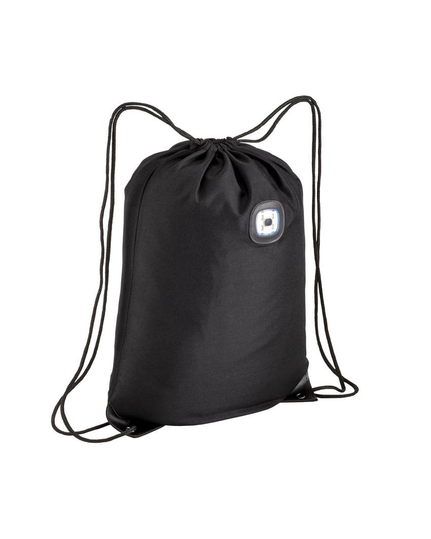 Zainetto in poliestere 300T con luce LED COB, angoli rinforzati. Handle