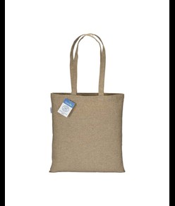 Shopper carbon neutral in cotone riciclato  280 g/m2, manici lunghi Handle