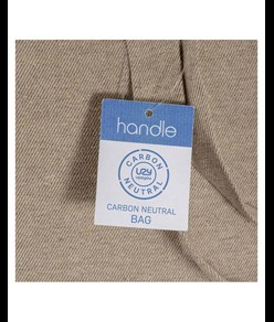 Shopper carbon neutral in cotone riciclato  280 g/m2, manici lunghi Handle