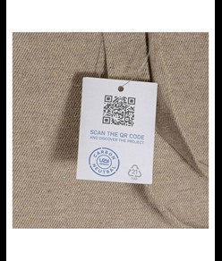 Shopper carbon neutral in cotone riciclato  280 g/m2, manici lunghi Handle
