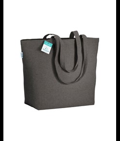 Shopper con soffietto alla base in cotone riciclato 280 g/m2, manici lunghi Handle