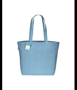 Shopper con soffietto alla base in cotone riciclato 280 g/m2, manici lunghi Handle