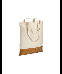 Shopper in cotone 135 g/m2,   base in sughero, manici lunghi Handle