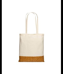Shopper in cotone 135 g/m2,   base in sughero, manici lunghi Handle