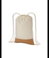 Zainetto in cotone 135 g/m2 con chiusura a strozzo,  base in sughero Handle