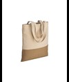 Shopper in cotone 230 g/m2,   base in juta, manici lunghi Handle