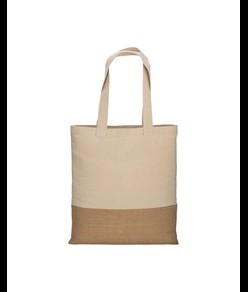 Shopper in cotone 230 g/m2,   base in juta, manici lunghi Handle