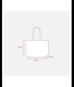 Shopper in cotone 280 g/m2 con soffietto dettagli in juta, manici lunghi Handle