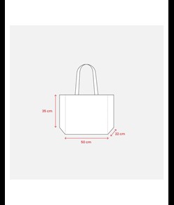 Shopper in cotone 280 g/m2 con soffietto dettagli in juta, manici lunghi Handle