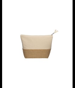 Beauty case in cotone 280 g/m2, con base in juta