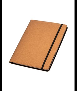 Cartella congresso e organizer in sughero A4 con elastico, blocco 20 fogli
