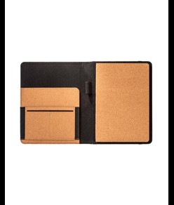 Cartella organizer in sughero con elastico A5, blocco 64 fogli