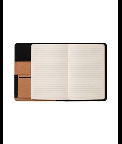 Cartella organizer in sughero con elastico A5, blocco 64 fogli