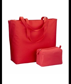 Borsa mare in poliestere 300D con manici lunghi e chiusura con zip