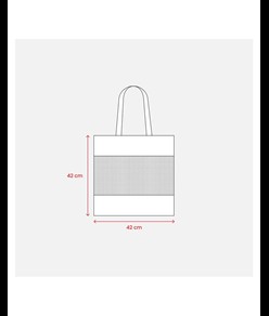 Shopper in cotone naturale da 135 g/m2 con rete, manici lunghi Handle