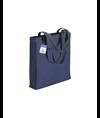 Shopper in cotone denim riciclato 180 gr/m2, manici lunghi e soffietto Handle