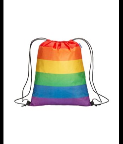 Zainetto arcobaleno in R-PET 70g/m2 con chiusura a strozzo Handle