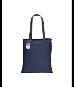 Shopper in cotone denim riciclato 180 gr/m2, manici lunghi Handle