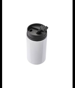 Tazza in metallo con interno, manico e tappo in plastica. Adatta per la stampa sublimatica