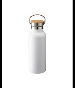 Thermos in acciaio inossidabile (500 ml) con doppia parete isolante e tappo in bambù