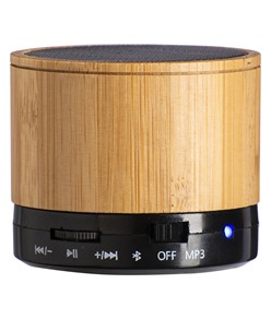Mini altoparlante Bluetooth V 5.0 cilindrico in bambù e ABS