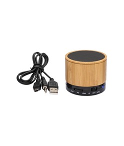 Mini altoparlante Bluetooth V 5.0 cilindrico in bambù e ABS Mini altoparlante Bluetooth V 5.0 cilindrico in bambù e ABS