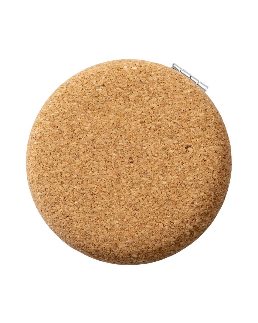 Specchietto doppio in sughero, a due ingrandimenti